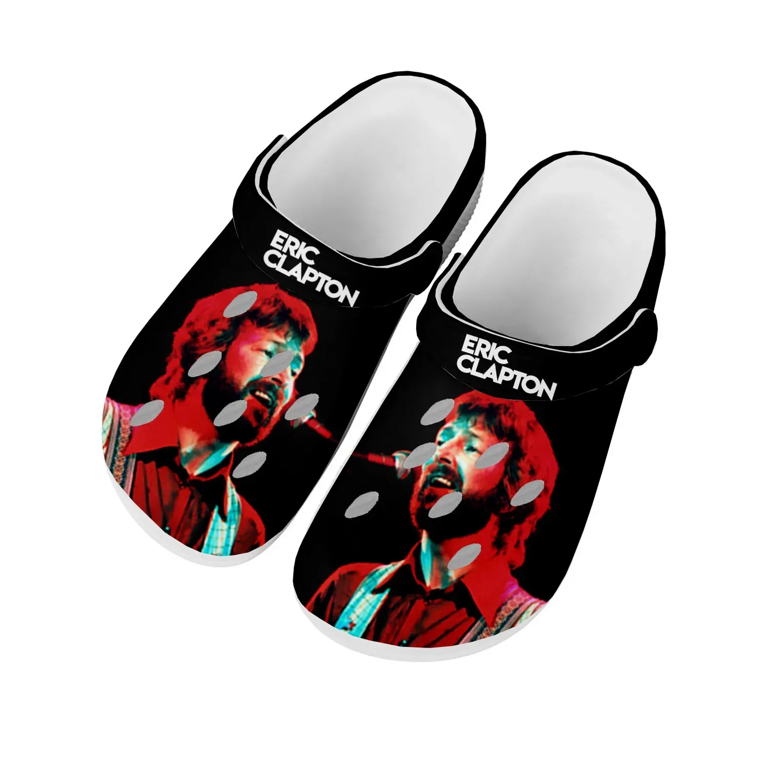 

Eric Clapton rock musician guitar Home Clogs Custom Water Shoes Mens Womens Teenager Shoes Clog Breathable Beach Hole Slippers