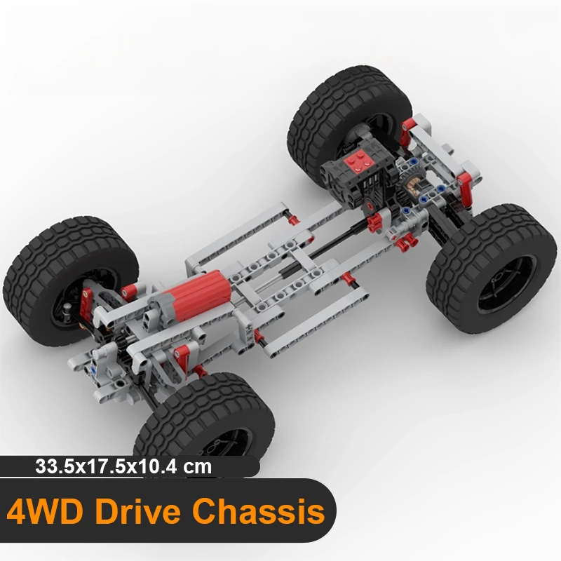 4WD Chassis Vehicle Independent Suspension Differential Steering Axle Compatible with Building BlocksTechnical Parts Toys