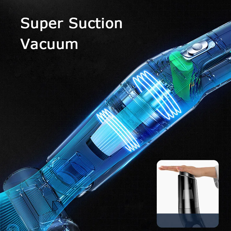 Cordless Handheld Vacuum Cleaner Portable 12Kpa Power Suction Household Stick Vacuum for Car Home Pet Hair Hardwood Floor