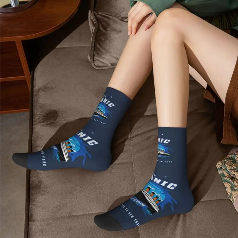 사용자 정의 타이타닉 남성 여성 승무원 양말 남여 카와이 3D 프린트 드레스 양말