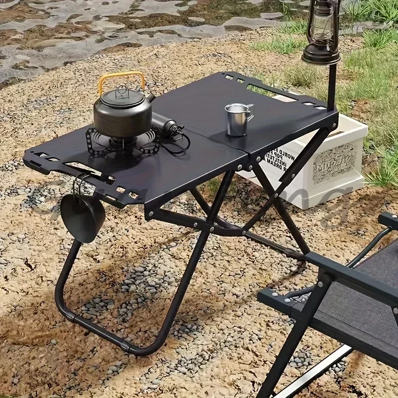 Portable Folding Camping Table Outdoor IGT Compatible Heavy Duty Aluminum Outdoor Picnic Tactical Height Adjustable Carry Bag