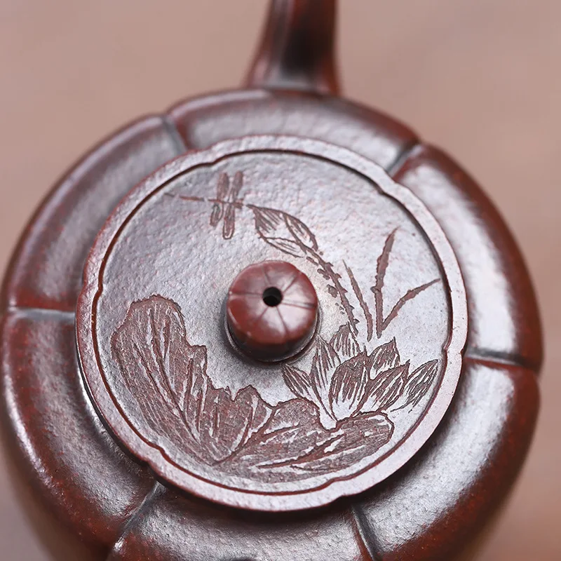 Yixing Purple Clay Teapot With Secret Inscriptions Direct Shipping High-Temperature Fired Dragon Blood Clay Plum Blossom