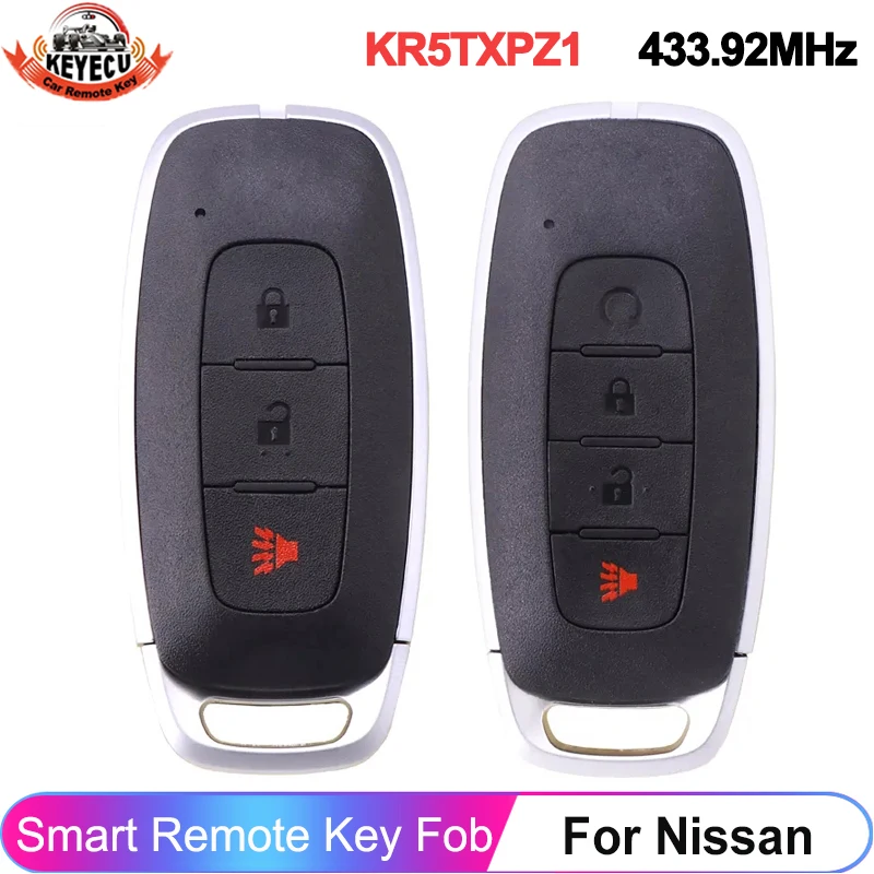 KEYECU 3/4 Buttons KR5TXPZ1 KR5TXPZ3 433MHz 4A Chip Fob For NISSAN ROGUE KICKS PATHFINDER ARIYA 2022 2023 Smart Key Remote