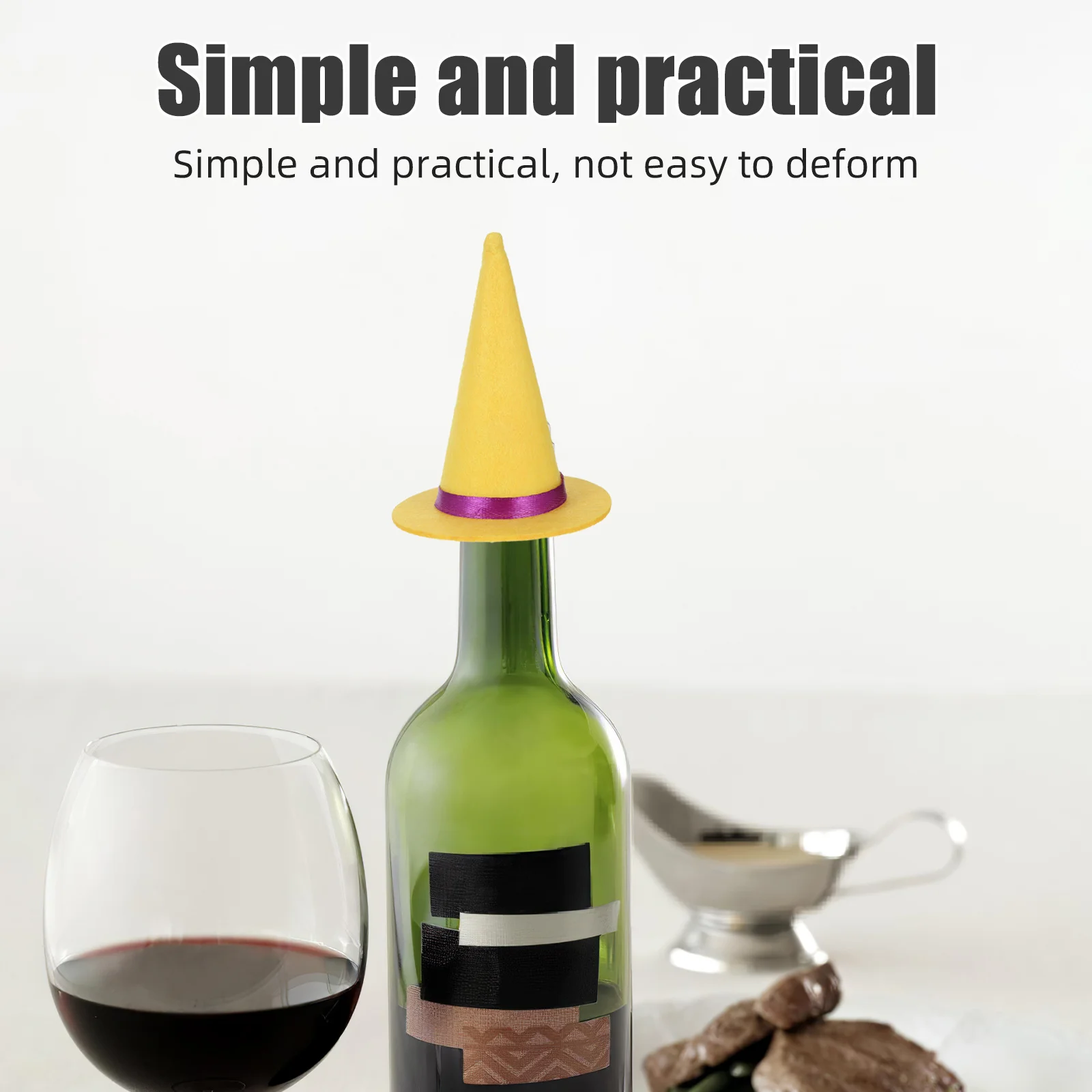 

12Pcs Mini Felt Witch Hats Halloween Mini Top Hat Bottle Cupcake Decoration Party Supplies DIY Craft Accessories