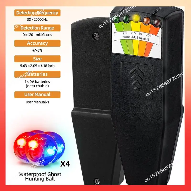 مقياس ABNR EMF، مجموعة معدات صيد الأشباح، معدات خارجية LCD كاشف Emf للفحص في المنزل والمكتب والخارجي