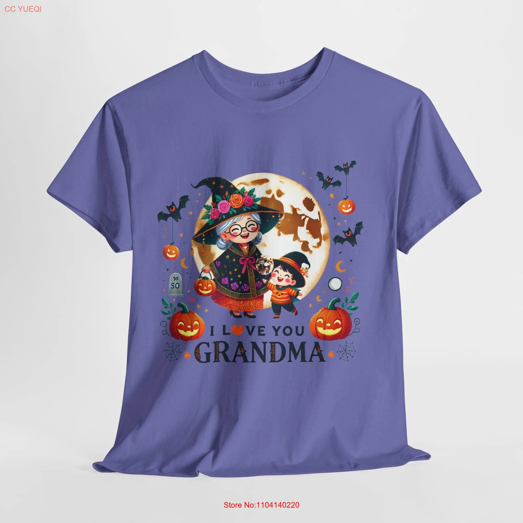 Moonlit Magic Grandma's Halloween Spirit Witchy Grandma and Her Little Apprentice T Shirt long or short sleeves