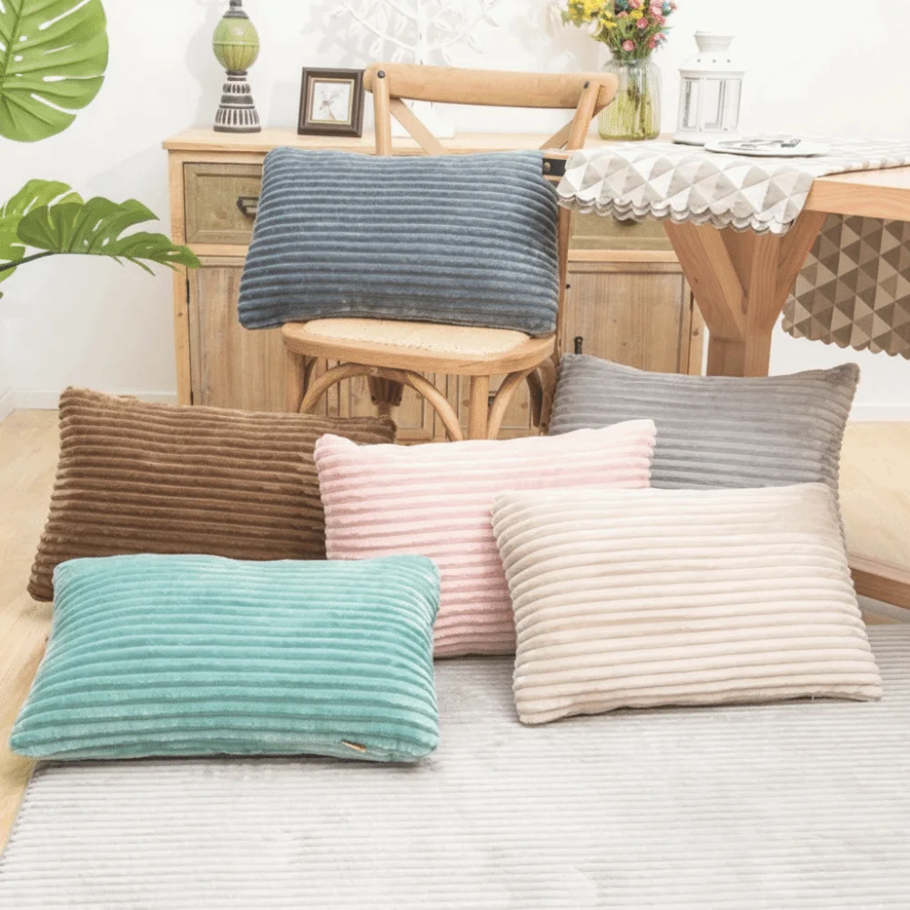 High Quality Soft Flannel Cushion Cover 30*50cm Rectangular Pillow Cover Pillowcase Home Decor