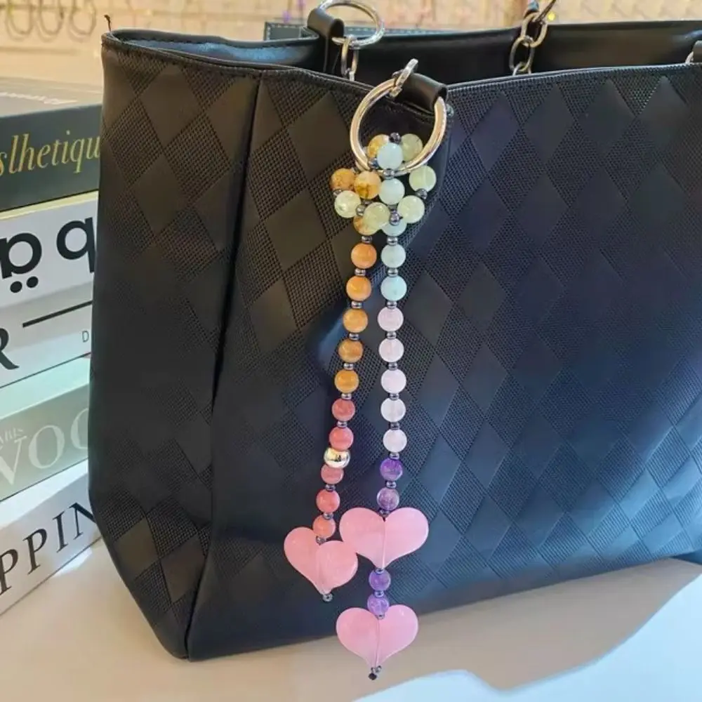 

Fashion Heart Bag Charms Colorful Y2K Bag Pendant Ornaments Fashionable Bead Chains Jewelry