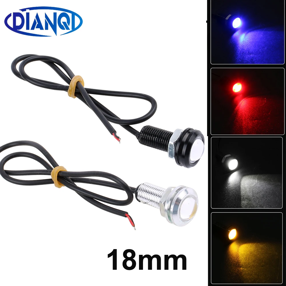 

1pc 18mm 12V LED External lights lamp Car truck Daytime Running Light parking light Auto led eagle eyes light Steady Light