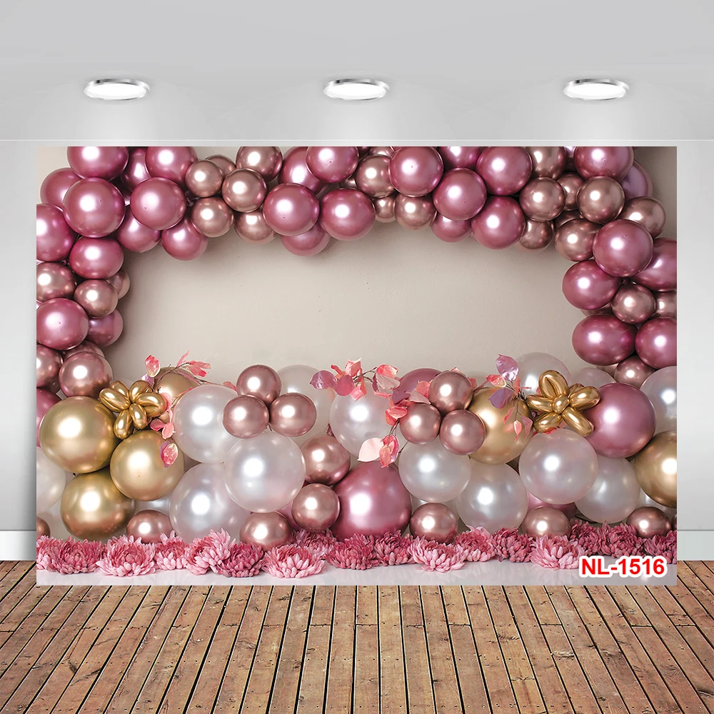 

Photography Background Purple Sparkling Plum Balloons Girl Birthday Party Cake Smash Portrait Decor Backdrop Photo Studio