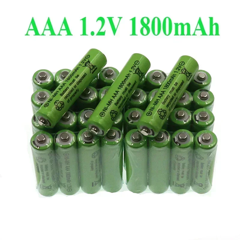 AAA ładowana bateria Ni-Mh 1.2 V Nieuwe 100% Aaa 1800 Mah 1.2 V ładowana bateria 2A darmowe zakupy