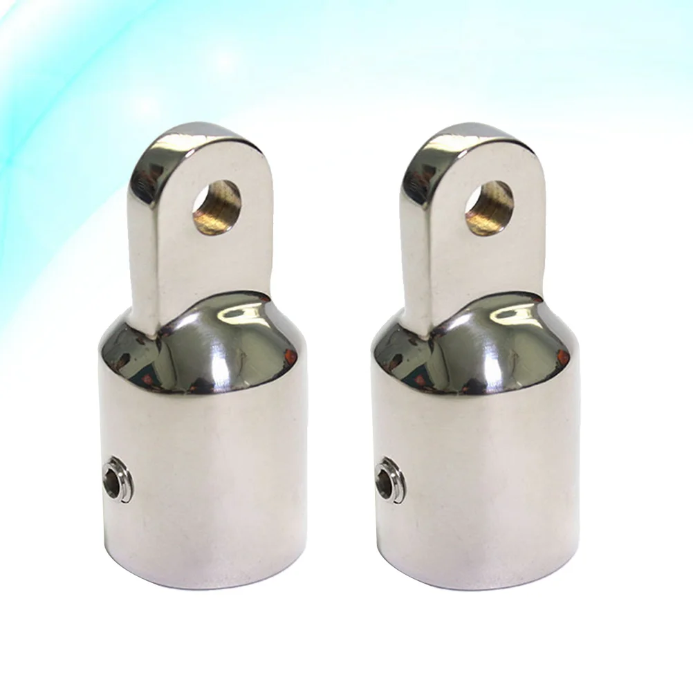 

2 PCS Bimini Hardware Fittings Eye End Pipe Cap Parts Stainless Steel Accessories