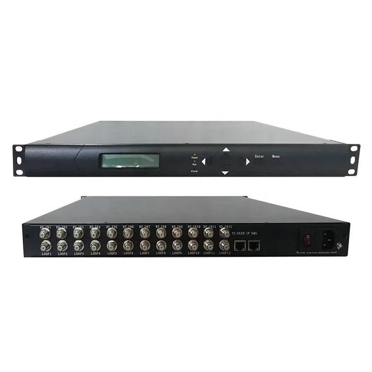 Digital TV Broadcasting Equipment 12/16 Channels Multiplexer Professional Satellite TV Receiver with IP TV Streaming output