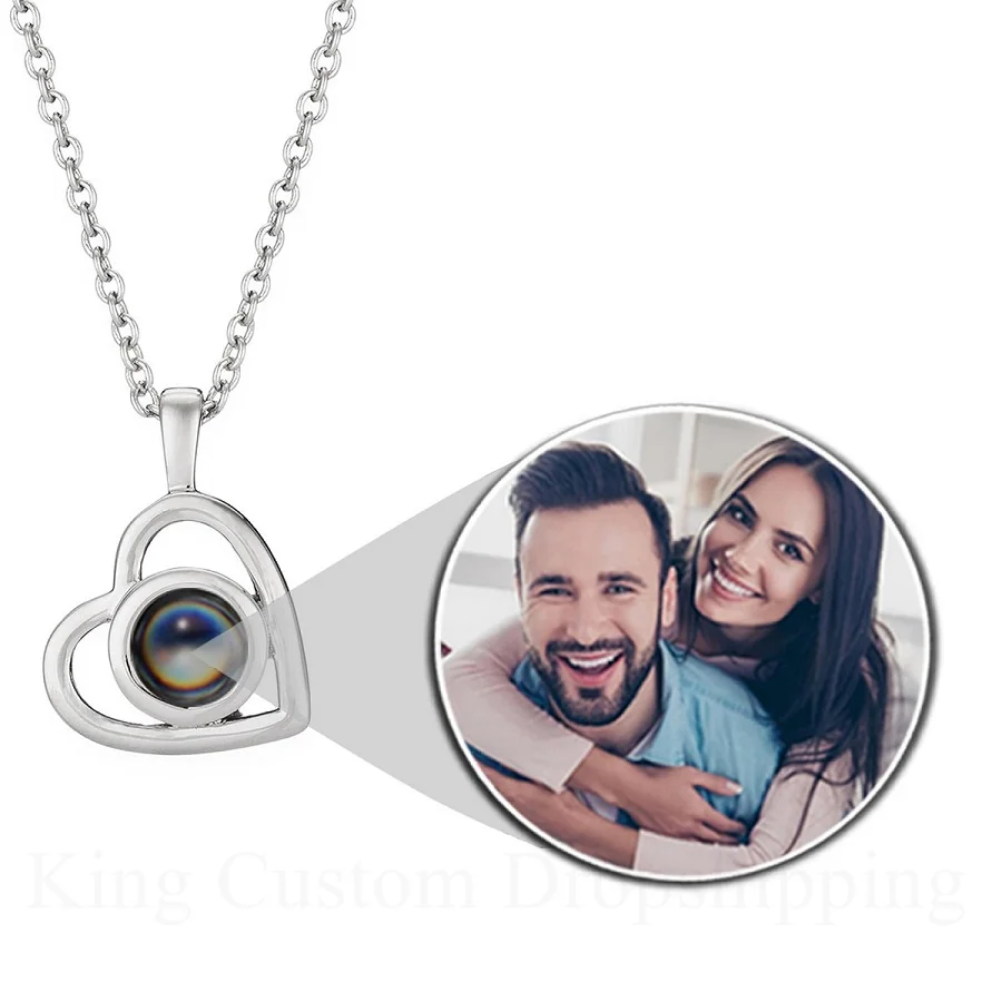 

Personality Fashion Heart-Shaped Necklace Simple Heart Pendant Best Gift for Mother's Day Customized Photo Jewelry