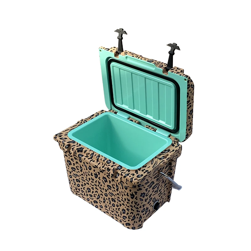 Leopard Pattern Printing Cooler Box for Outdoor Camping Portable Mini 20L Food   PE Leopard Print 5years