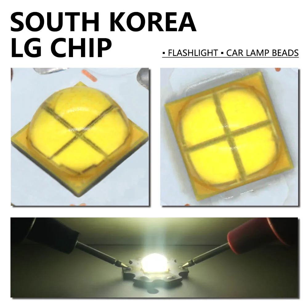 Ultra Bright LED Beads Korea LG Chip 20W DC12-13.5V 750-1500mA XPH70 2000LM LED Flashlight Lamp Beads Bicycle Fishing Headlamp