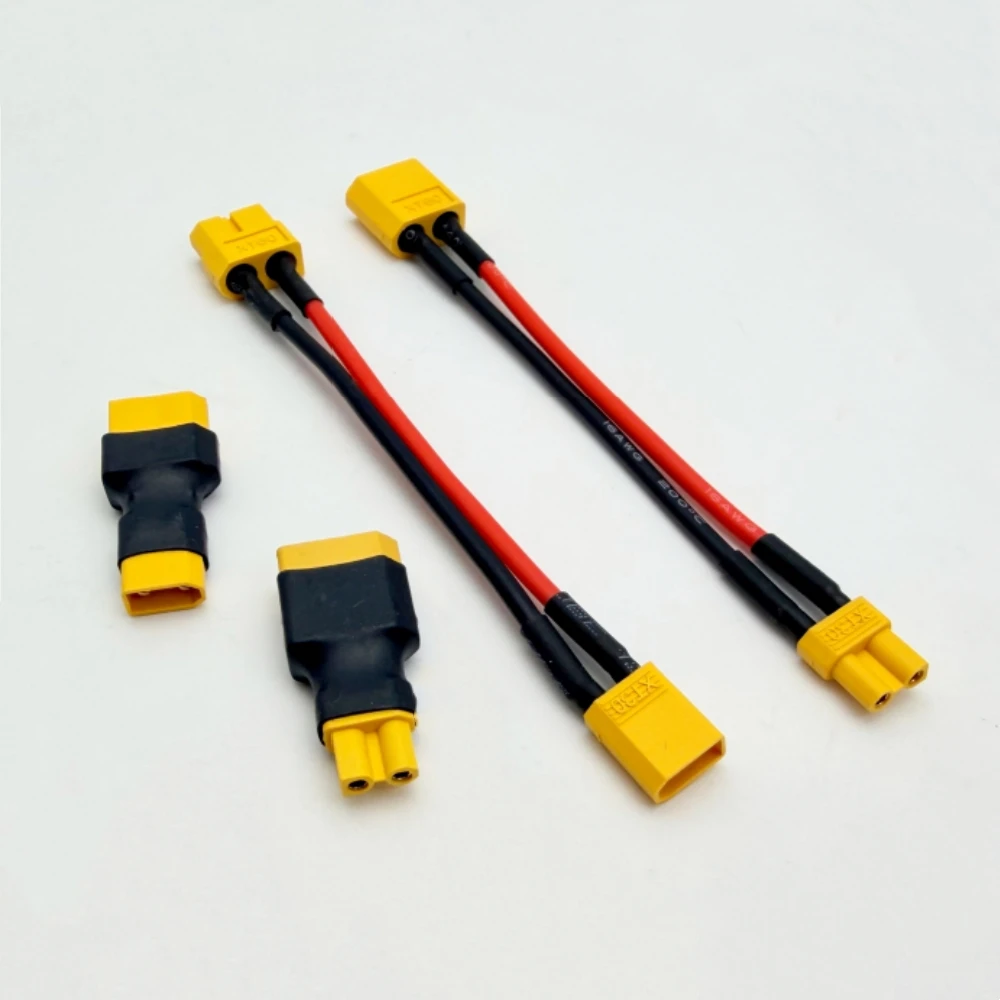 XT30 To XT60 Male/Female RC Lipo Battery Adapter 10CM Cable 16AWG Silicone Wire for FPV RC Car Accessories CineLog35 Drone Parts