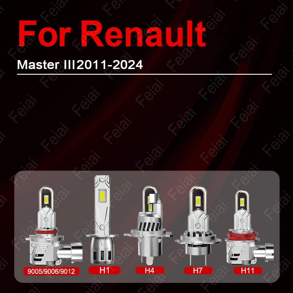 LED Car Headlight Bulbs For Renault Master 2011 2012 2013 2014 2015 2016 2017-2024 Accessories Master Headlights Auto Headlamp