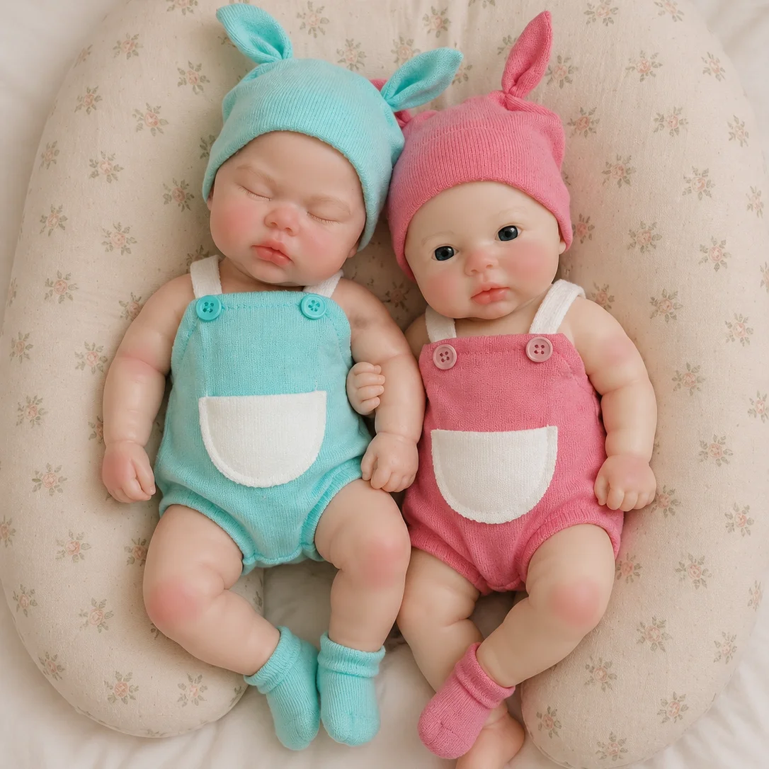 12 Inch Cuddly Open Mouth bebê reborn de silicone sólido Girl & Boy Doll With Painted Skin Soft & Flexible Newborn  Doll - view 2