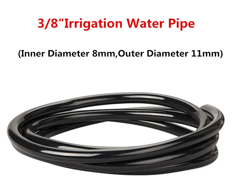 8/11Mm Tuin Water Pvc Slang 3/8 ''Watering Tubing Tuin Irrigatie Buis Met Zwarte Quick Connector