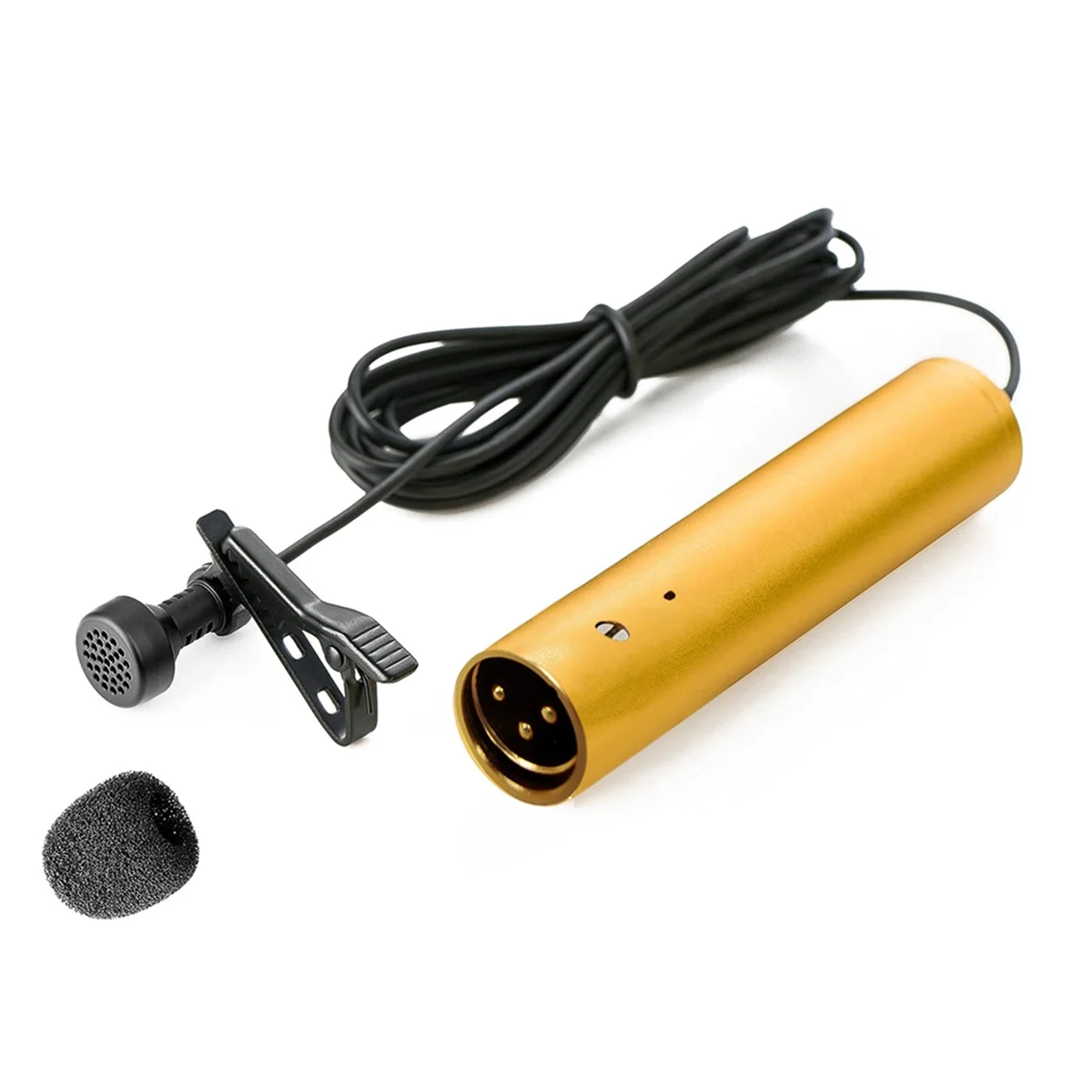 Ausgezeichnet! GAM-LV6 Omnidirektionales XLR-Krawatten-Kondensatormikrofon mit 8,3-mm-Mikrofonabdeckung, Ansteckclip, angetrieben durch 48 V