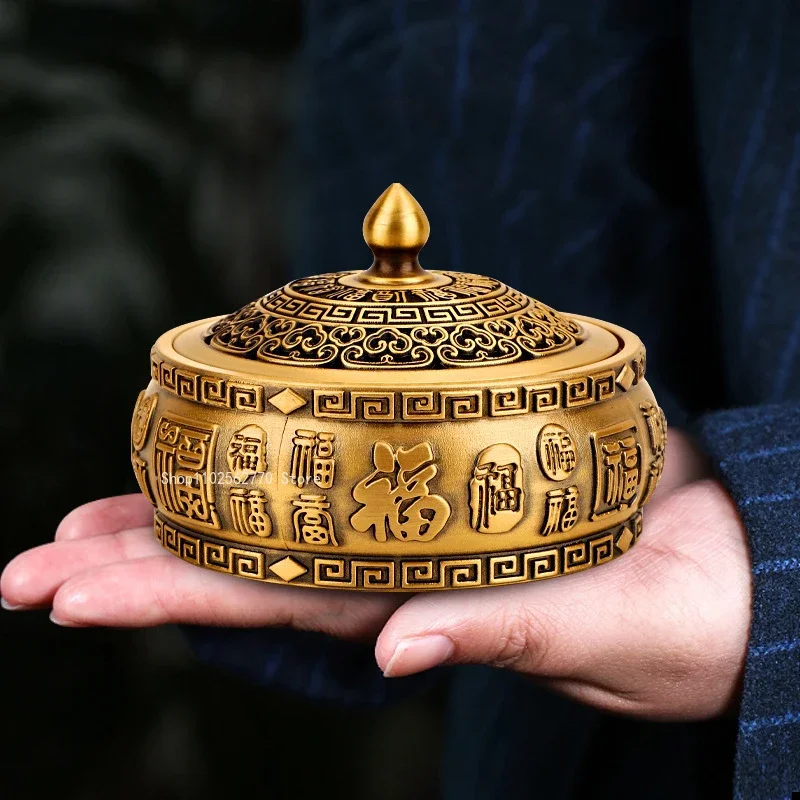 Yellow Copper Incense Burner Tea Ceremony Supplies Decoration Aromatherapy Stove Home Indoor/study/office/tea Room Incense Tool
