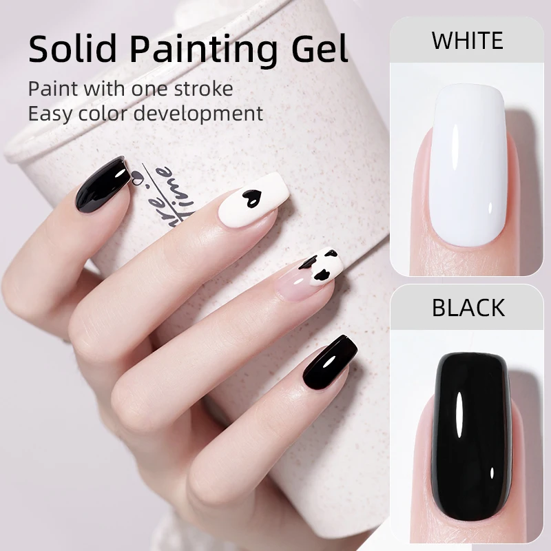 RS NAIL-esmalte de Gel para uñas, barniz para manicura, pintura UV LED, color blanco y negro, 5g