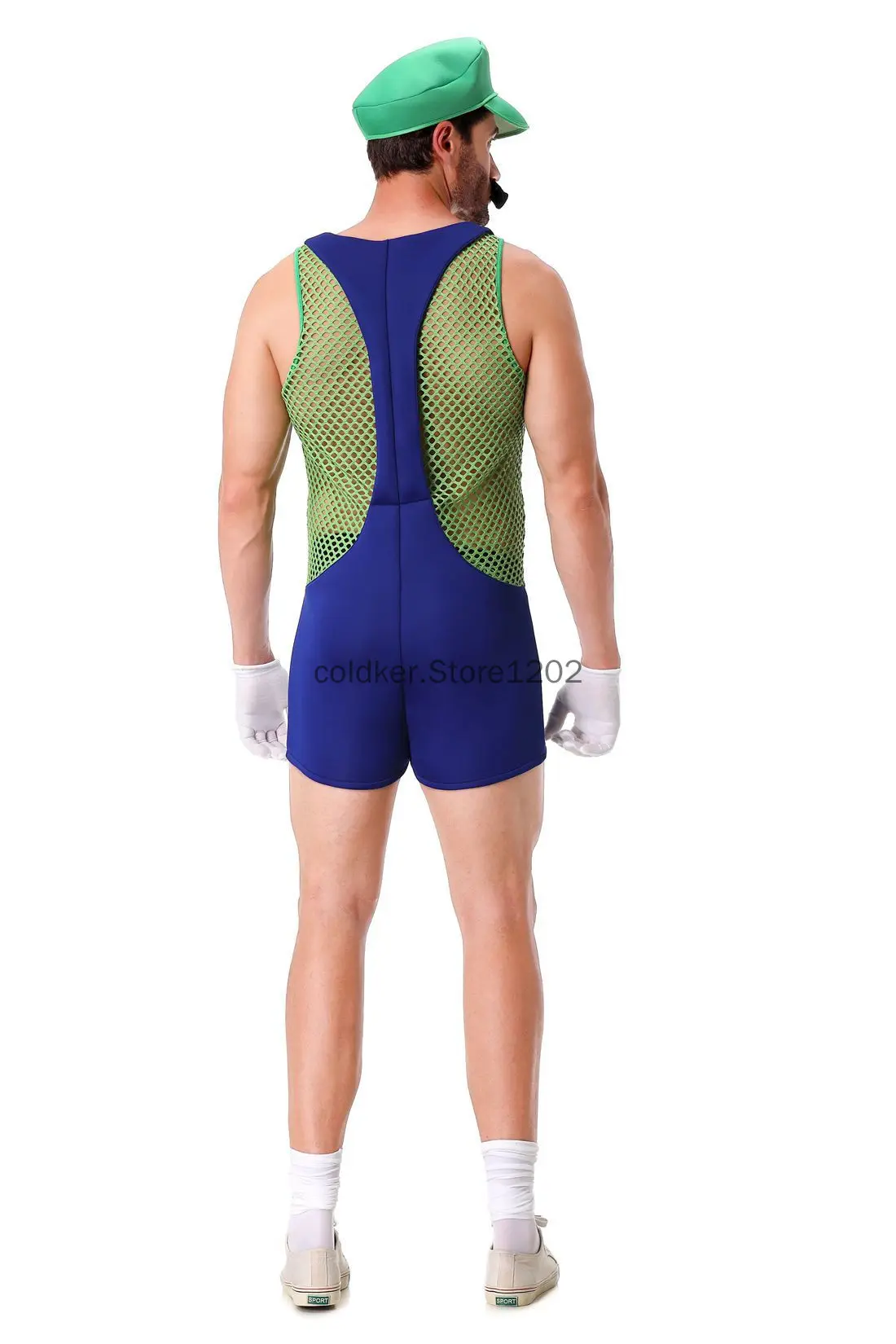 Halloween Adult Anime Cosplay Costume With Hat Men Sexy Costume Red Blue Plumber Brother Fancy Set Carnival Party Dress Up