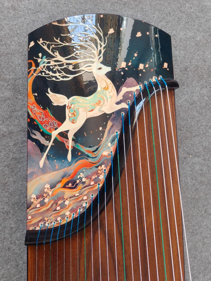 Guzheng standard 21 strings Painted deer pattern Chinese string instruments
