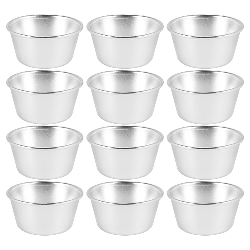 ABSF 12 Pieces Individual Molds Pudding Molds Cups Mini Chocolate Molten Pans Non-Stick Cupcake Cake Cookie Pudding Mold