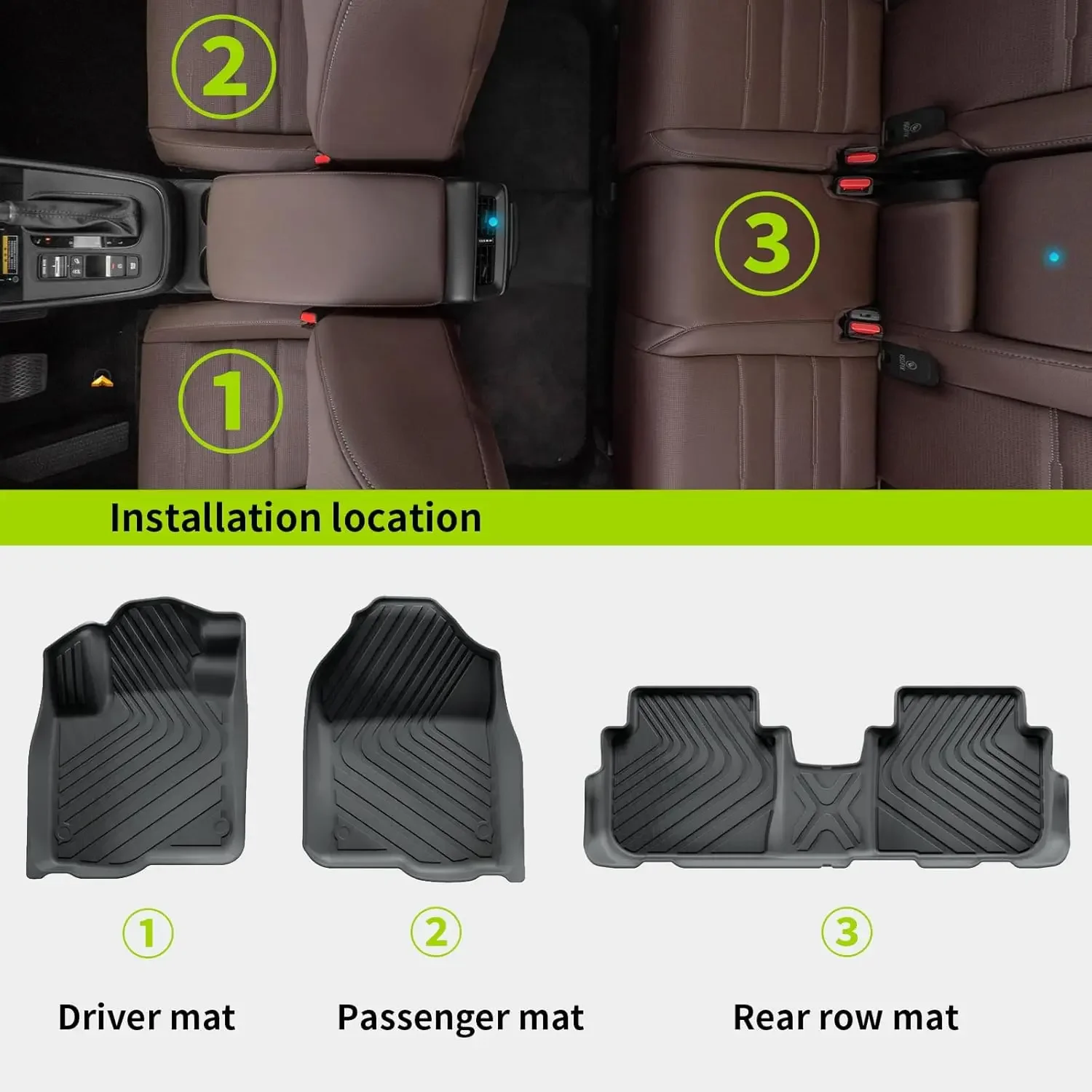 يتضمن الحصير الأرضية لهوندا CR-V CRV 2025 2024 2023 بطانات أرضية هجينة لجميع الأحوال الجوية لملحقات CRV الصف الأول والثاني TPE