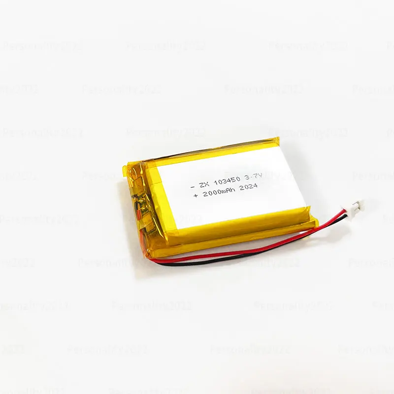 Batterie aste au lithium polymère pour instruments de massage, enregistreurs de voiture, navigateurs GPS, 24.com, 103450 Lipo, 2000mAh, 3.7V