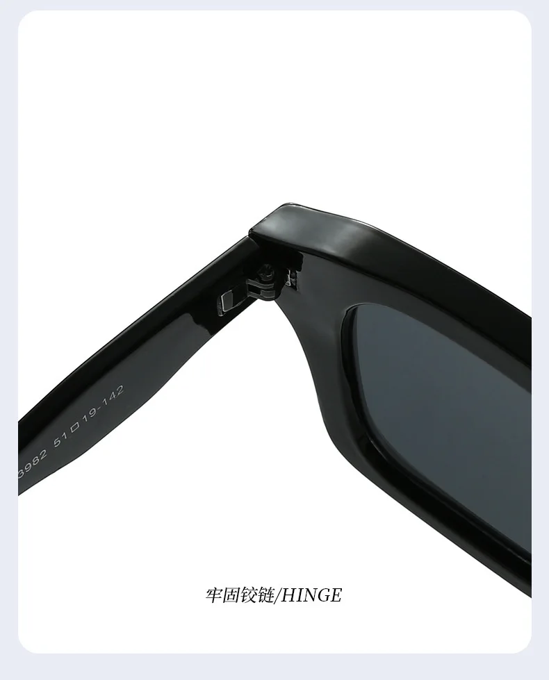 Luxus Vintage Nieten Schmücken Quadratischen Rahmen Sonnenbrille Frauen Männer Mode Designer Shades Sommer Reisen Stick Brillen UV400 – Detail 10