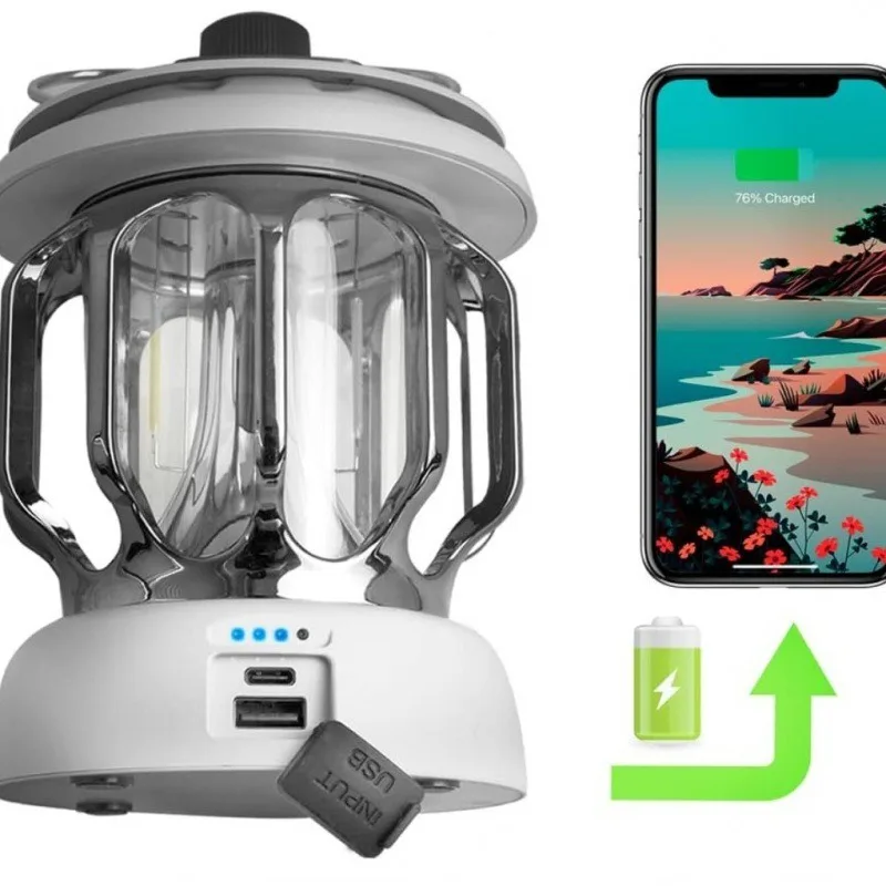 Lampe de camping de type C au design rétro, éclairage d'ambiance, luminaire décoratif d'extérieur, idéal pour un jardin ou la maison