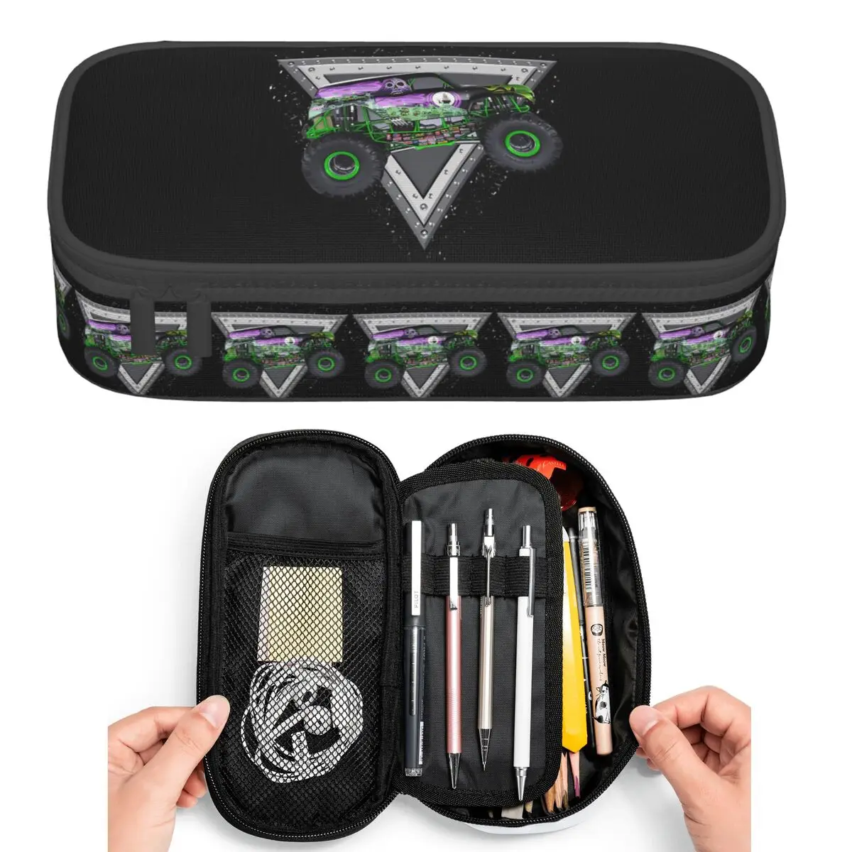 

Monster Jam Truck Print Pencil Cases for Students Pen Box Pencil Bag Big Capacity Pencil Pouch Pen Holder