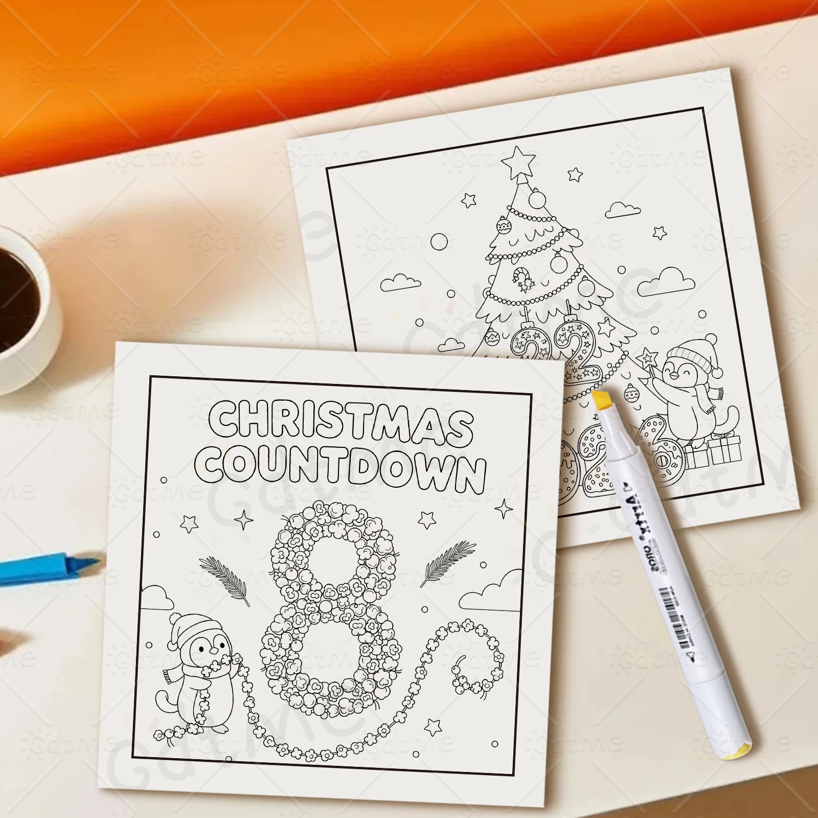 CHRISTMAS COUNTDOWN Malbuch mit kräftigen, einfachen Mustern für Erwachsene, Horror-Zeichenbuch, perfektes Geschenk für Party und Geburtstag – Detail 8