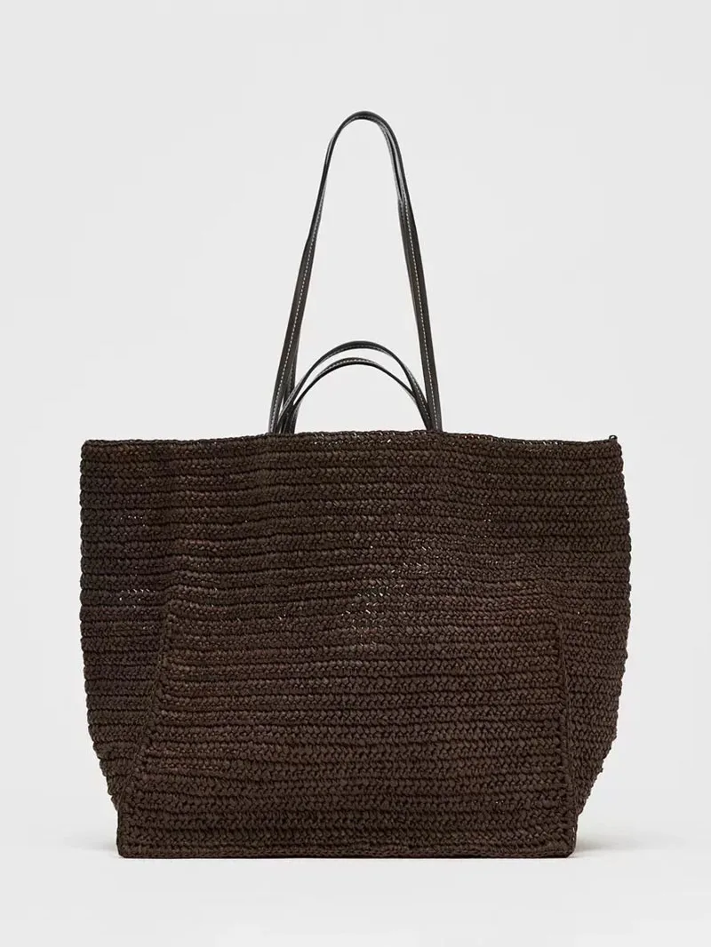 

Women Shouder Bohemian Straw Underarm Summer Beach Woven Armpit Large Casual Crochet Tote Bag Shopping Bags
