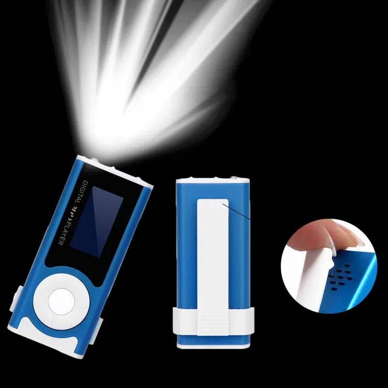 مشغل MP3 محمول مع شاشة LCD ، مقطع صغير ، إلكتروني ، رياضي ، موسيقى ، يدعم Micro SD ، بطاقة TF ، مصباح يدوي ، نحيف ، جديد