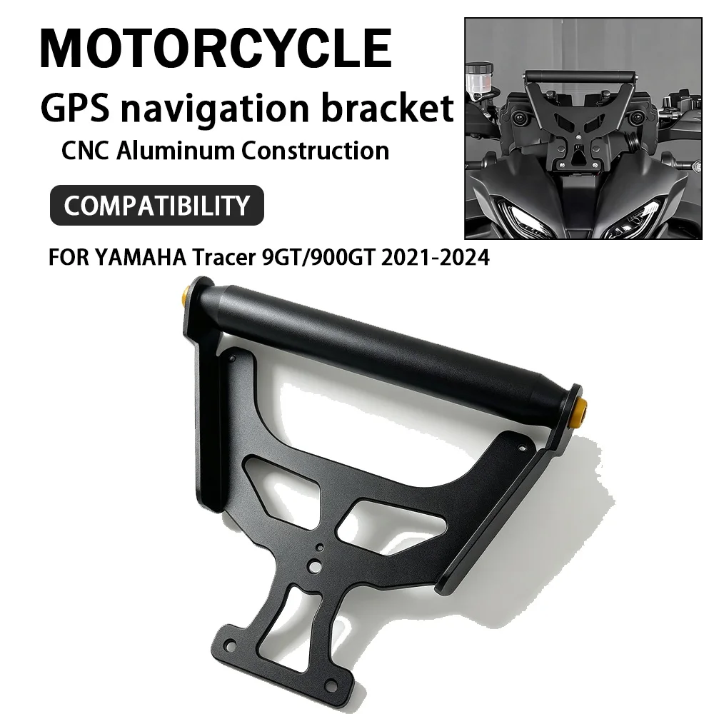Motorcycle GPS Navigation Crossbar Phone Holder Mount Support Bracket CNC Aluminum FOR YAMAHA Tracer 9GT/900GT 2021-2024