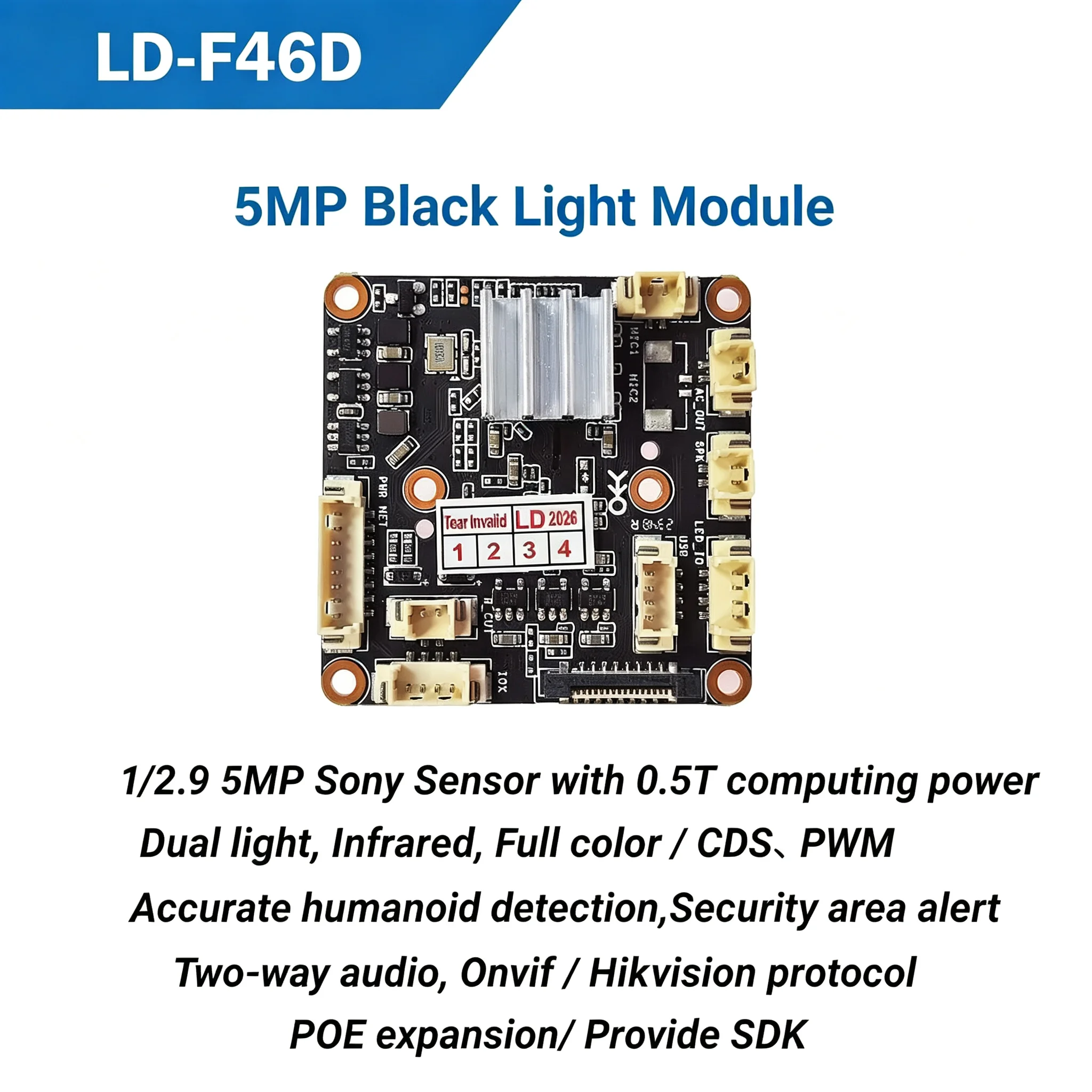 IPC Mstar 5MP LD-F46D AI Intelligent Dual-light Module Network Video Recorder for Security Surveillance