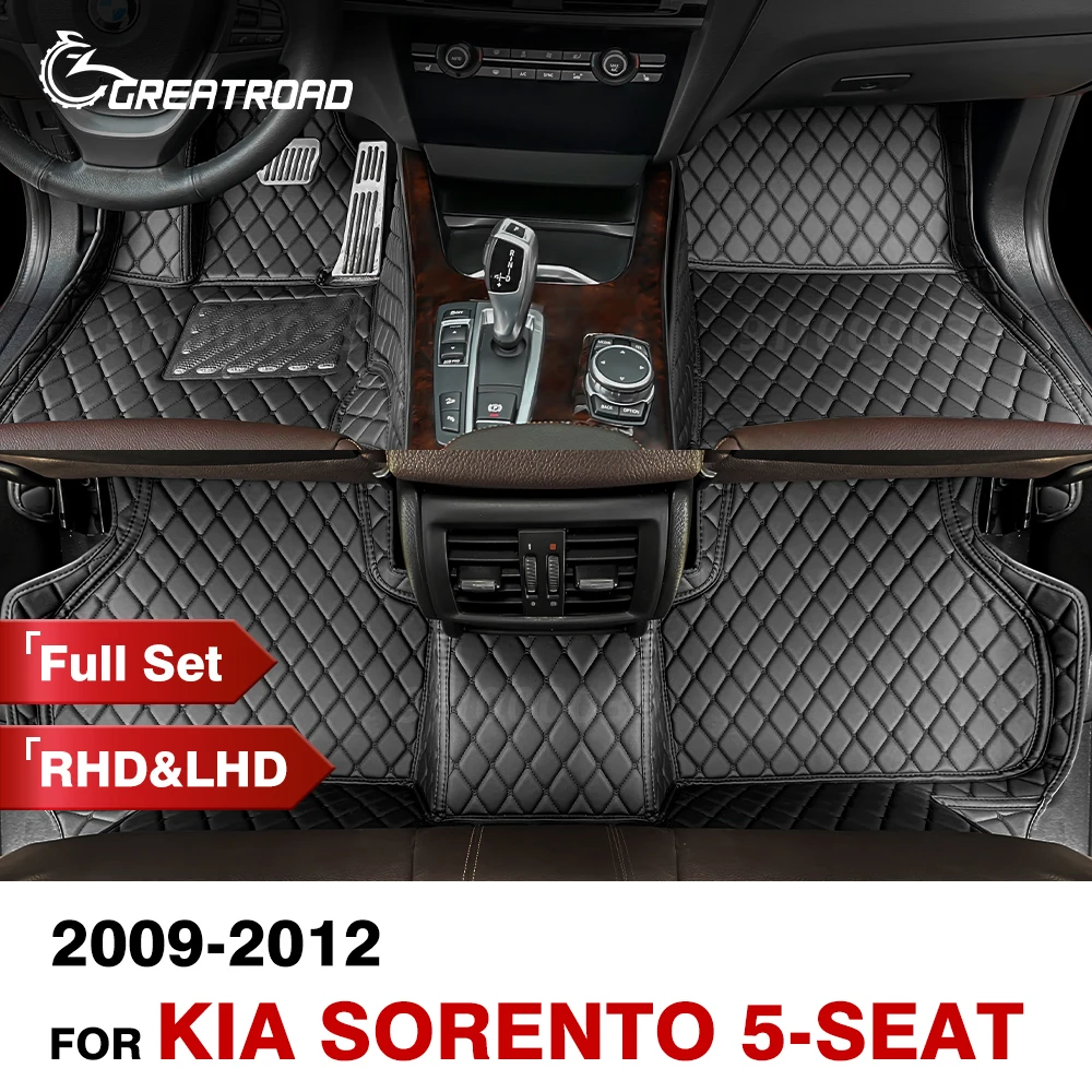 Car Floor Mats For Kia Sorento（5 Seats）2009 2010 2011 2012 Customauto Foot Pads Automobile Carpet Cover  interior accessories