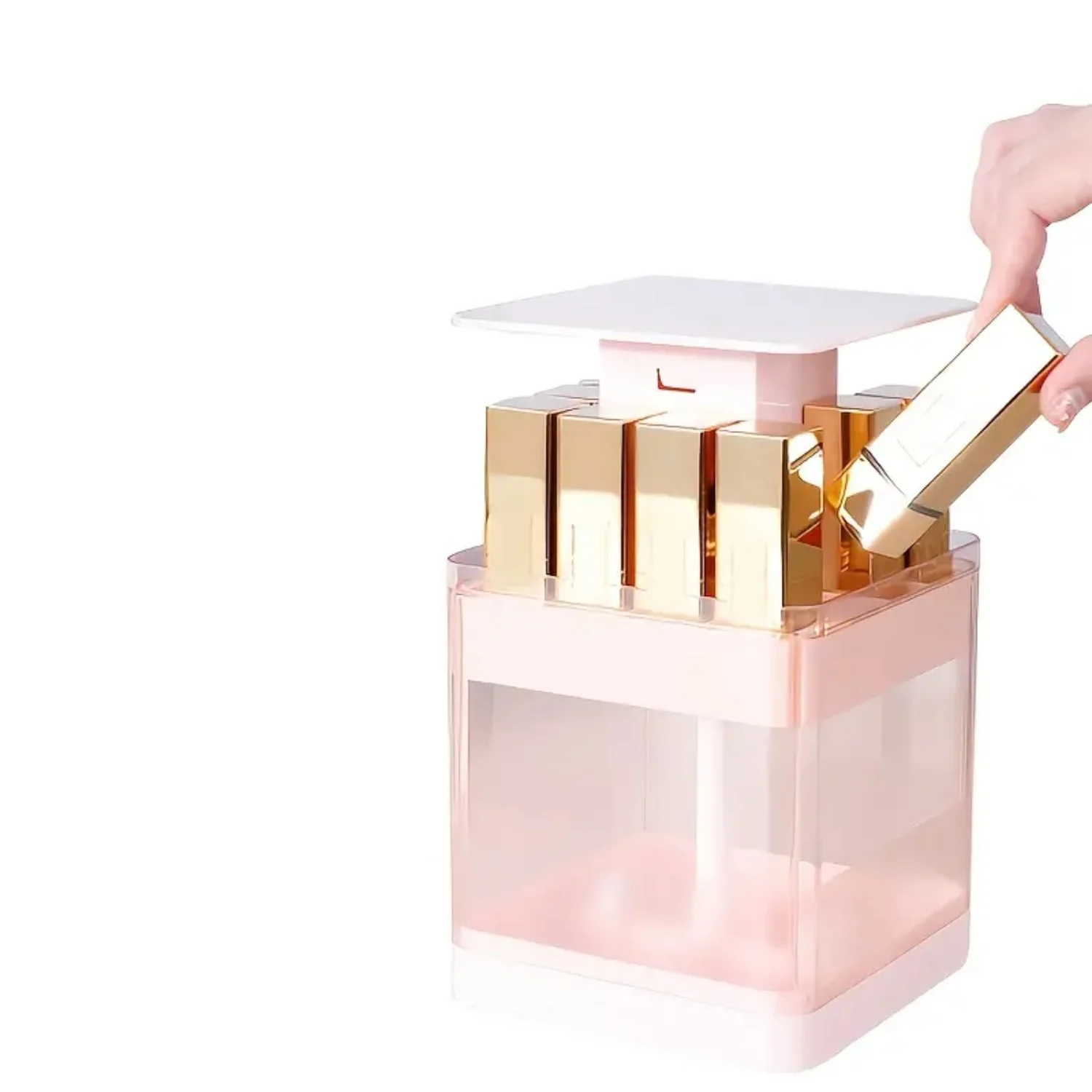 플라스틱 방진 프레스 타입 립스틱 홀더 여성용 메이크업 정리함 - 드레싱룸용 립글레이즈 보관 데스크탑 화장품 랙