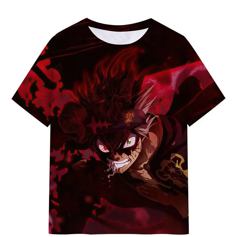 

3D Print Anime Black Clover T-shirt Asta Summer Short Sleeve Tee Men Women Tops Casual Clothing Men's T-shirt