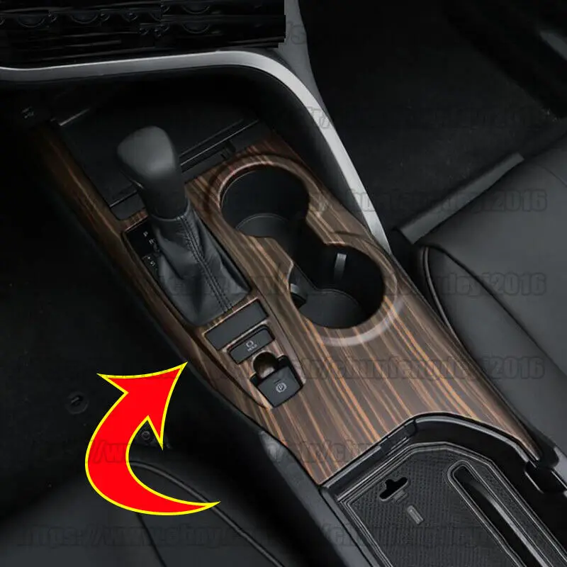 For Toyota Camry 2018-2021 Peach Wood Interior Grain Center Gear Shift Box Cover Trim car accessories