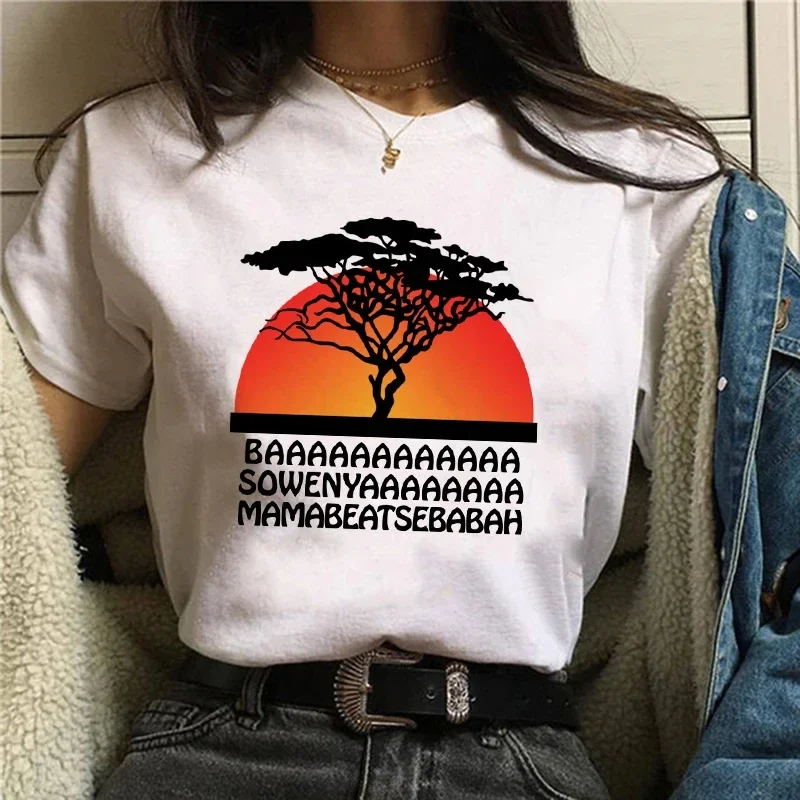 مينيسو موضة مضحك Kawaii 90s الأسد الملك تي شيرت ديزني تي شيرت Harajuku Hakuna Matata التي شيرت المرأة تي شيرت الإناث الملابس