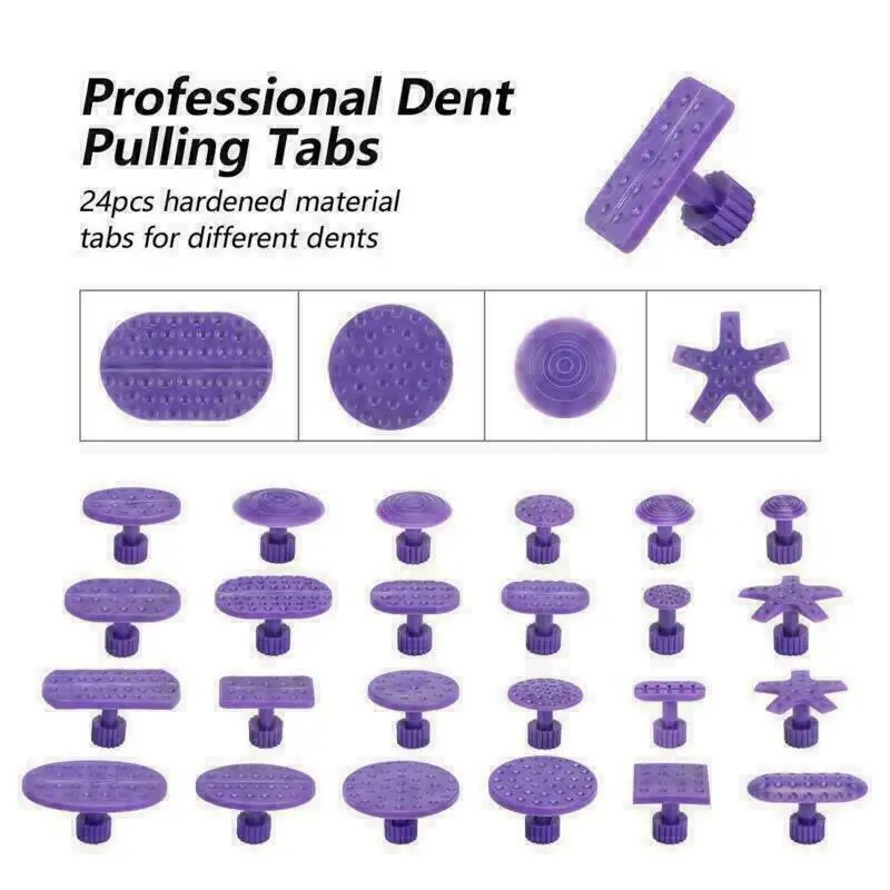 68pcs Car Body Paintless Dent Removal Puller Tabs Dent Repairs Tools Set Aluminium Glue Pulling Tabs Auto Body Kits Accessories