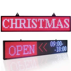 P10 LED Display with WIFI FULL Color Sign Fast Programmable Digital LED Display Use For Storefront Business Window Bar(100x20cm)