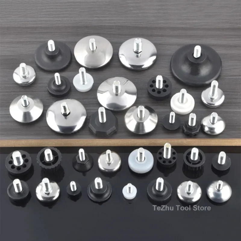 

Adjustable Feet Pad With Screw M6 M8 M10 Table Chair Balck Leveling Foot Pad Furniture Leg Anti-shock Protections