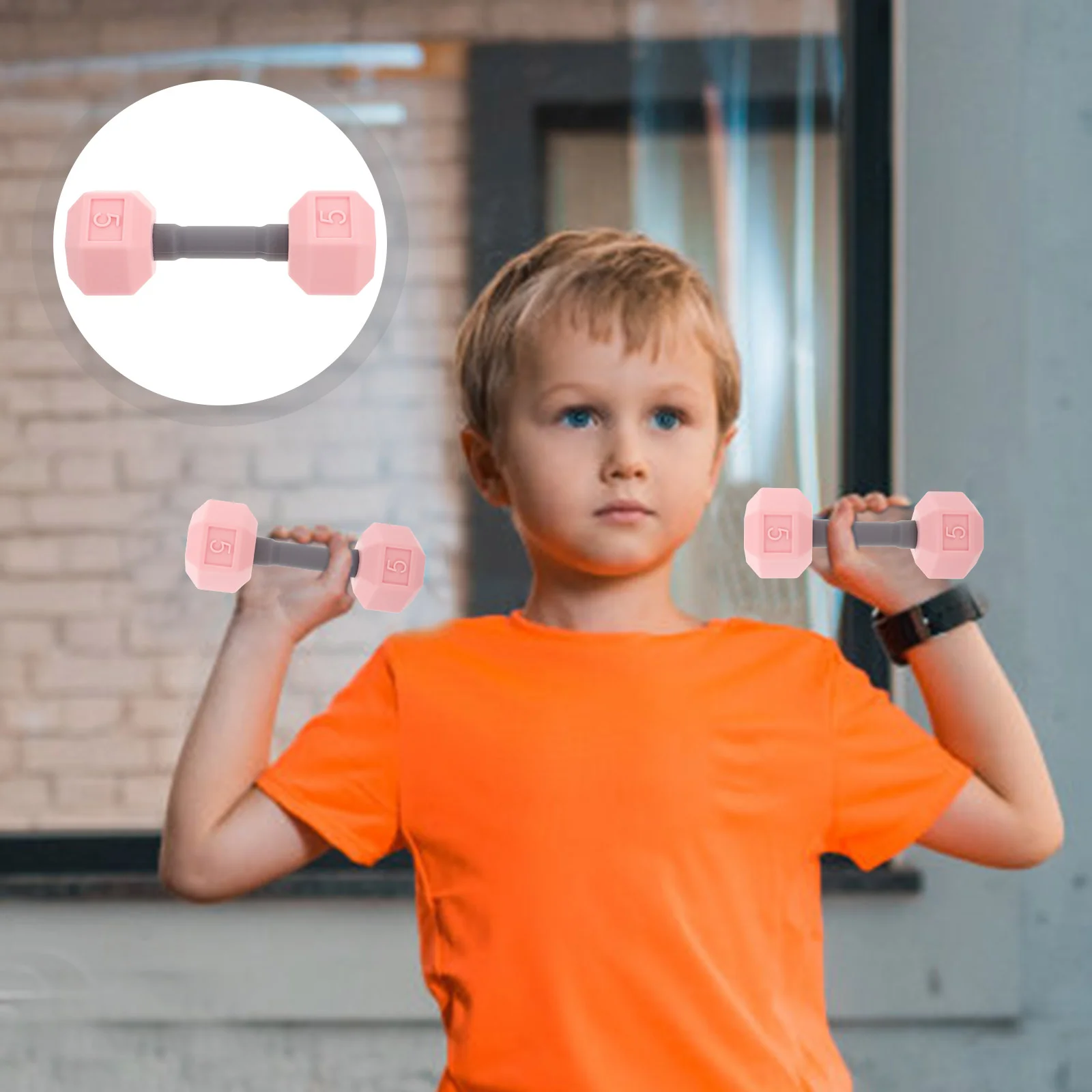 2pcs Mini Dumbbells for Children Silicone Kids Hand Weight Lifting Set Funny Weights Fitness Toddler Home Exercise Barbell Gym W