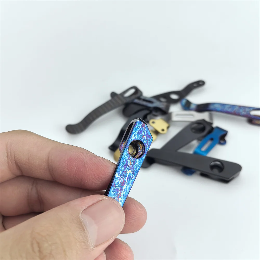 NEW Stainless Steel Burning Titanium Back Clip for DIY Folding Pocket Knife DIY Accessories Back Clip Custom Back Clip Holder - view 3
